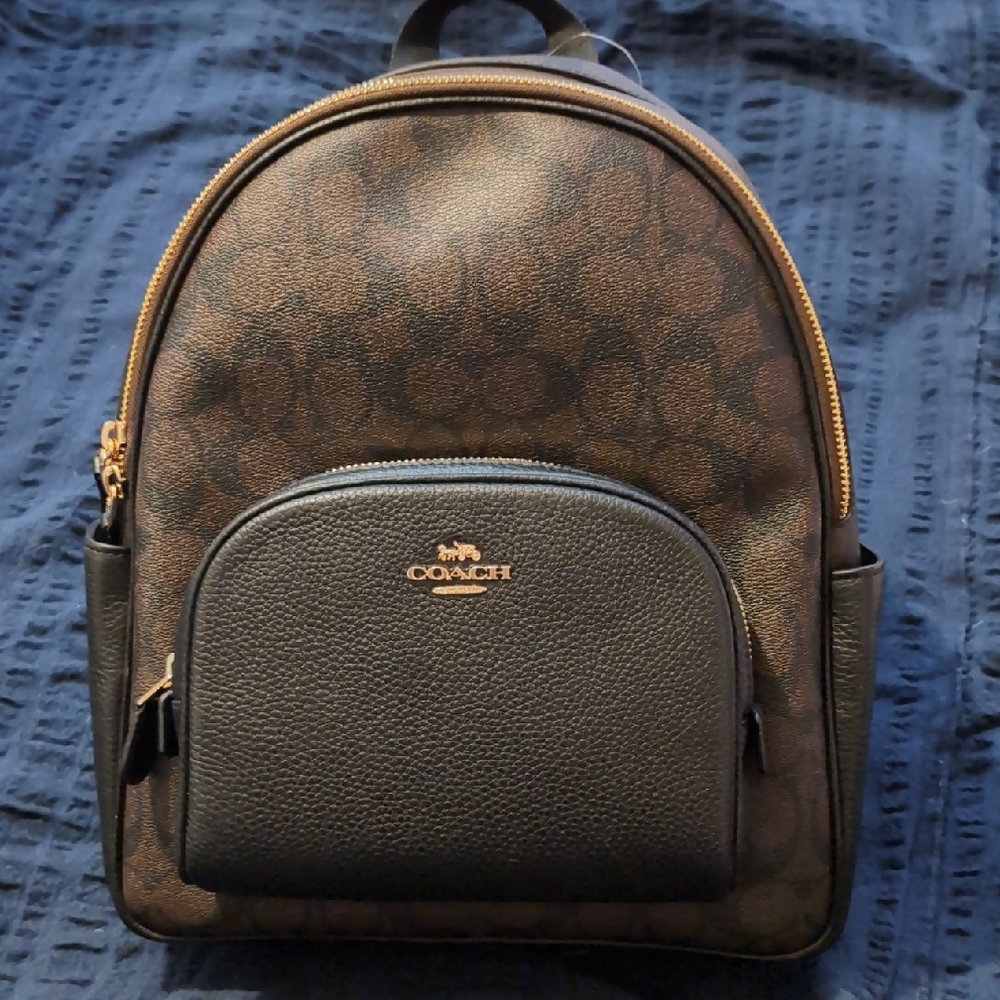 Coach Signature Brown and Black Women's Backpack